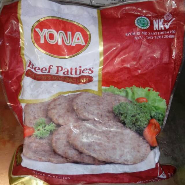 Jual BEEF PATIES YONA 500GR yona beef patties daging burger steak tebal