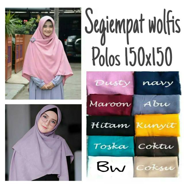 Segiempat wolfis 140x140 segi empat syari jumbo wolfis Shopee Indonesia