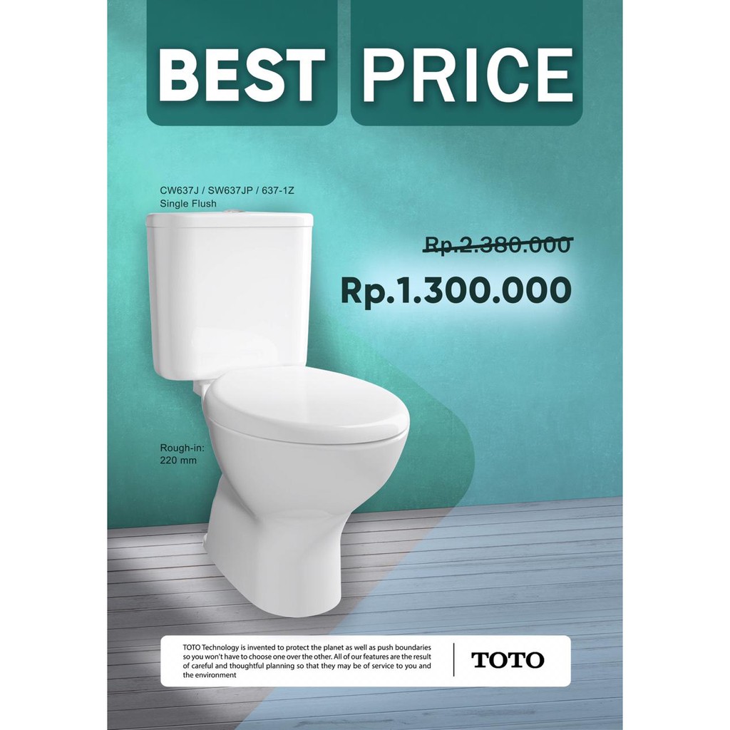 Closet Duduk Toto CW637J / SW637JP/ 637 1Z Best Price Shopee Indonesia