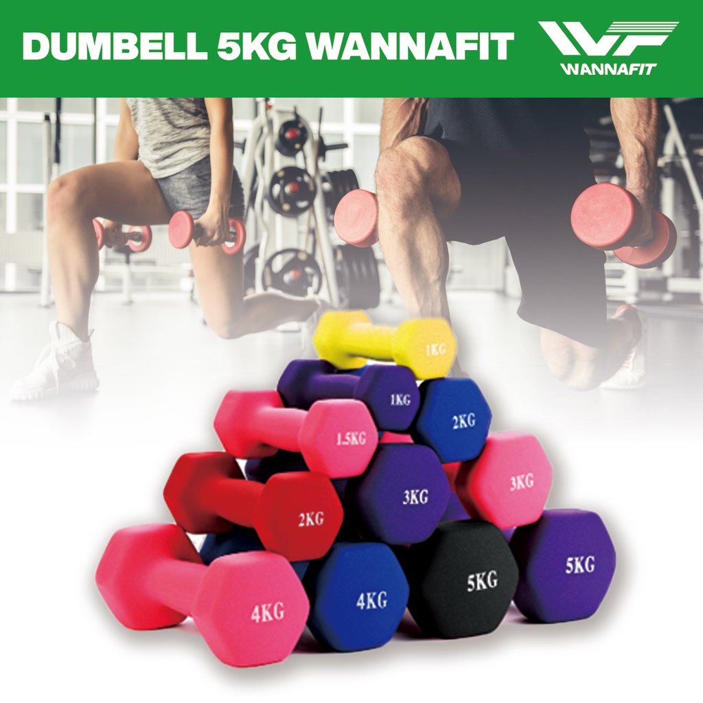 Jual Dumbell 5Kg Wannafit Dumbbell Neoprene Barbel Vinyl Anti Slip 5 Kg | Shopee Indonesia