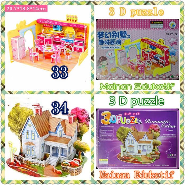 Jual Mainan Anak Puzzle / 3D Puzzle / 3D Diy Jigsaw / Mainan Edukasi A11 | Shopee Indonesia
