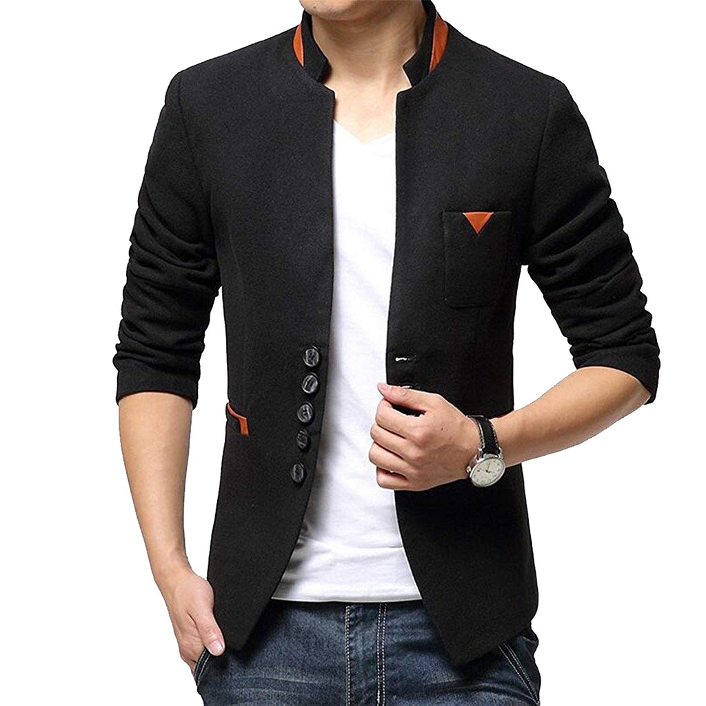 Jas Blazer Casual Pria Rain Black Korea Slimfit Shopee