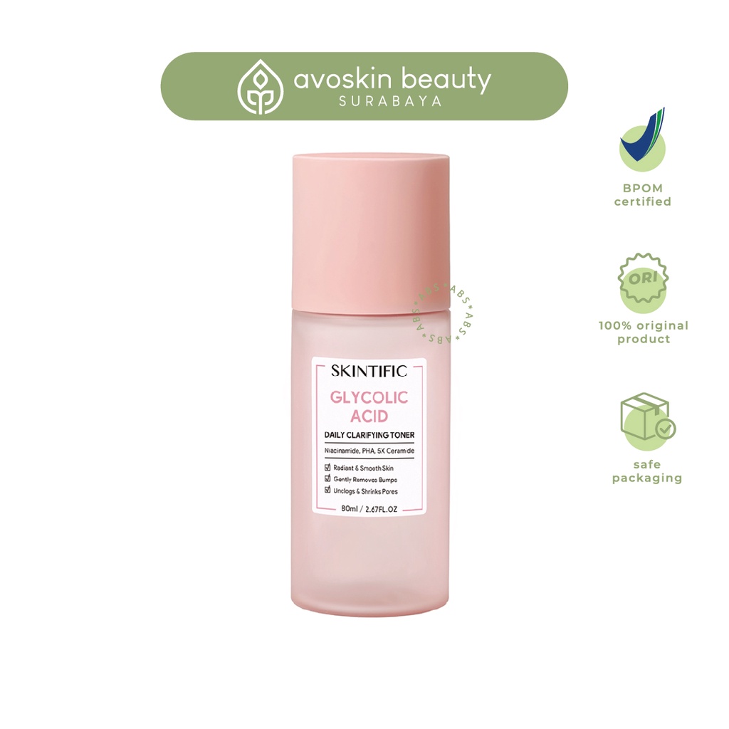 Jual SKINTIFIC Glycolic Acid Daily Clarifying Toner (80ml) Shopee Indonesia