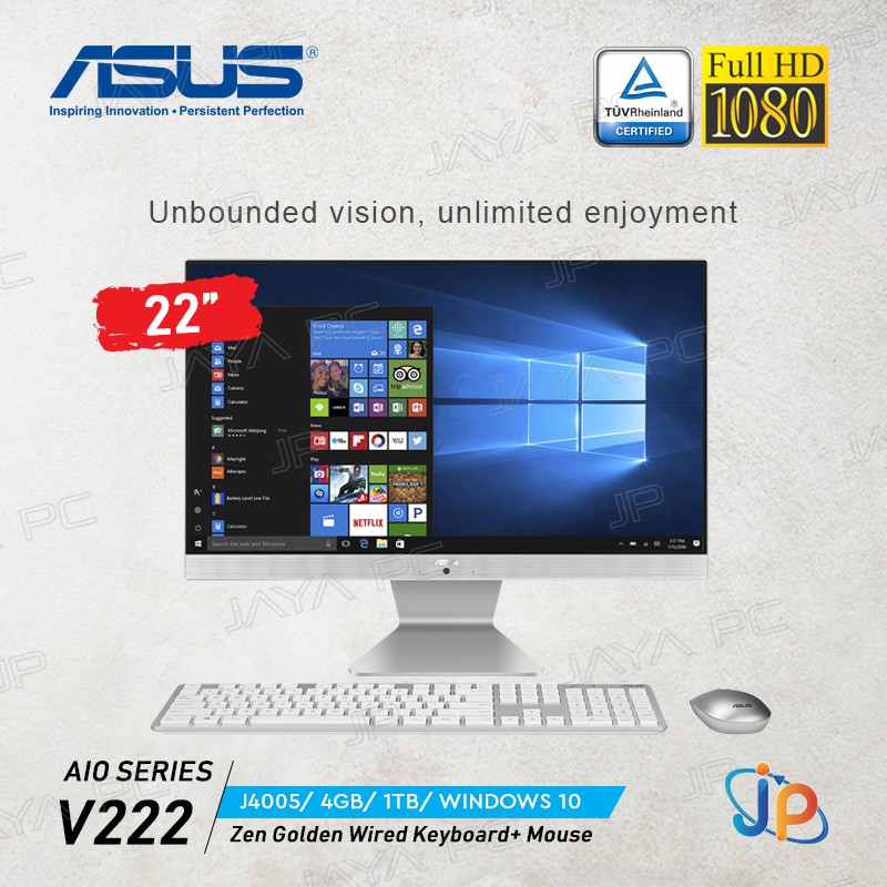 Asus AIO All In One PC V222GAKWA141T (J4005, 4GB, HDD 1TB, Win 10) Shopee Indonesia