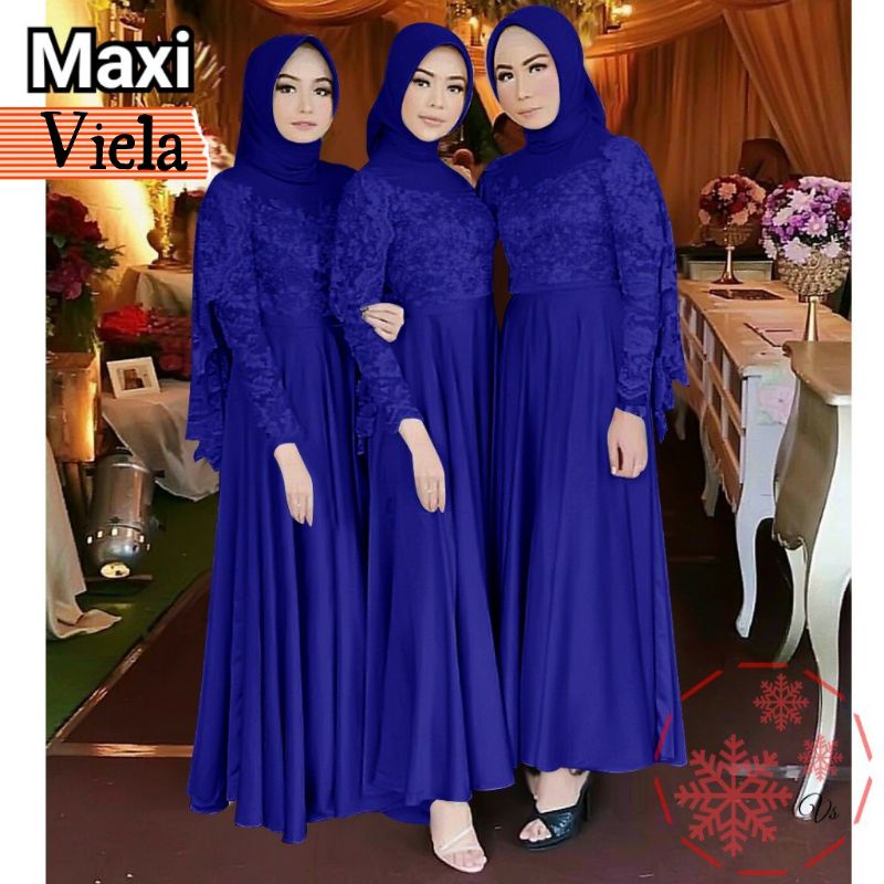 Jual BAJU DRESS GAMIS BROKAT BRUKAT TULANG LENGAN PANJANG FASHION