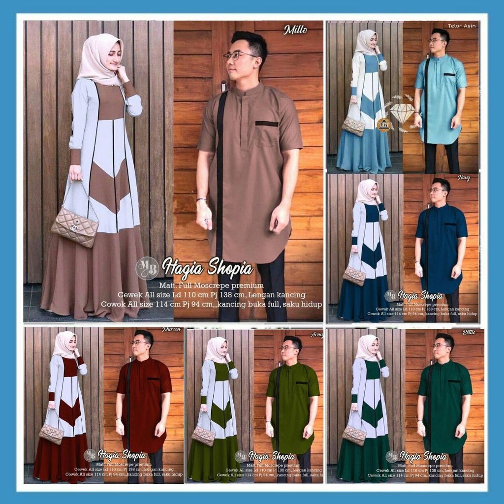 Sarimbit Busana Muslim Keluarga Gamis Couple Terbaru Choco Shopee