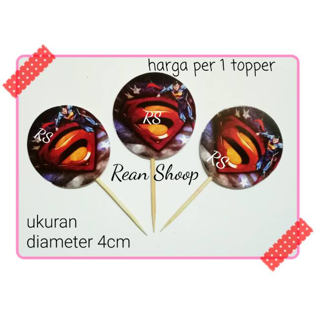 Topper toppers toper hiasan tusukan kue cup cake tart ulang tahun