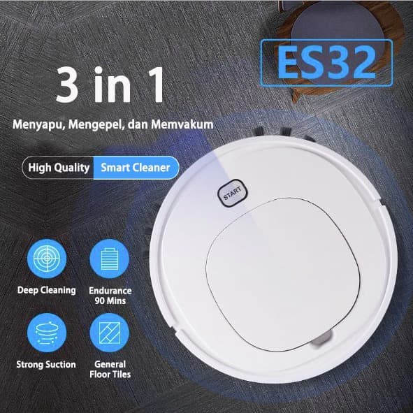 Smart Vacuum Cleaner Robot Pembersih Lantai Otomatis Vakum Debu Sapu