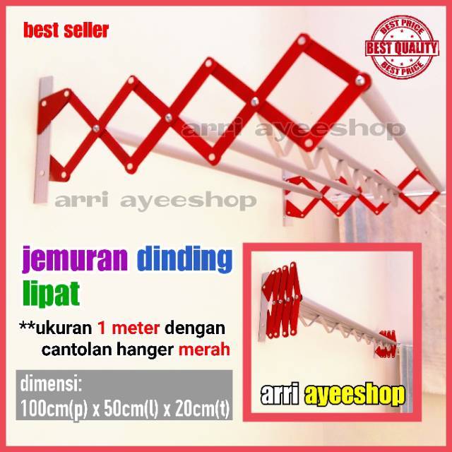 JEMURAN BAJU DINDING LIPAT DENGAN CANTOLAN HANGER HOT PROMO,gantungan