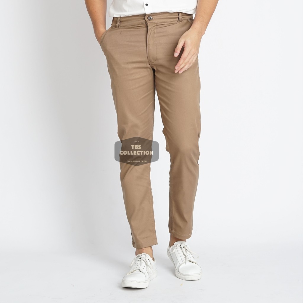 Jual Celana Panjang Pria Celana Chino Pria Premium Quality Warna Dark Khaki / Coklat | Shopee Indonesia