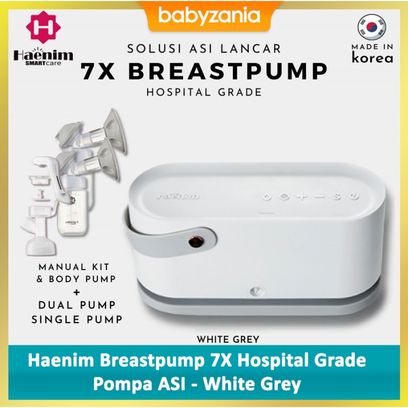 Jual Haenim Breast Pump 7X Hospital Grade Pompa ASI White Grey