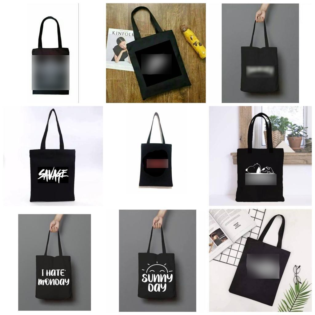 [LOKAL] DOMMO D1386 TOTEBAG (PAKAI SELETING) Tote bag LOGO Tulisan kpop murah wanita custom