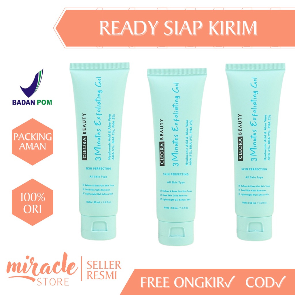 Jual READY! CLEORA EXFOLIATING GEL BPOM 3 MINUTES EXFOLIATING GEL