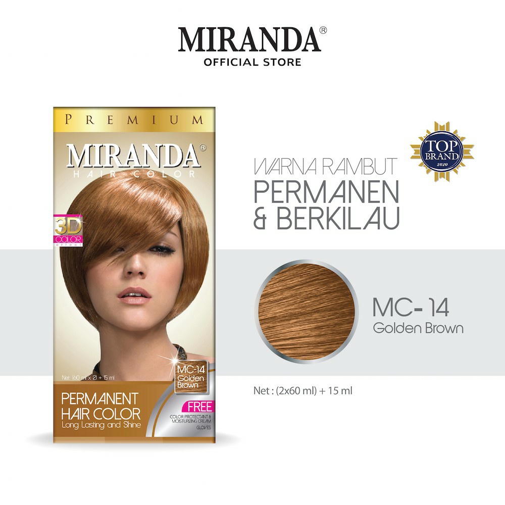 Jual Miranda Hair Color Caramel Crame Isi 3Pcs ( Bleaching + Brown + Golden Brown ) | Shopee Indonesia