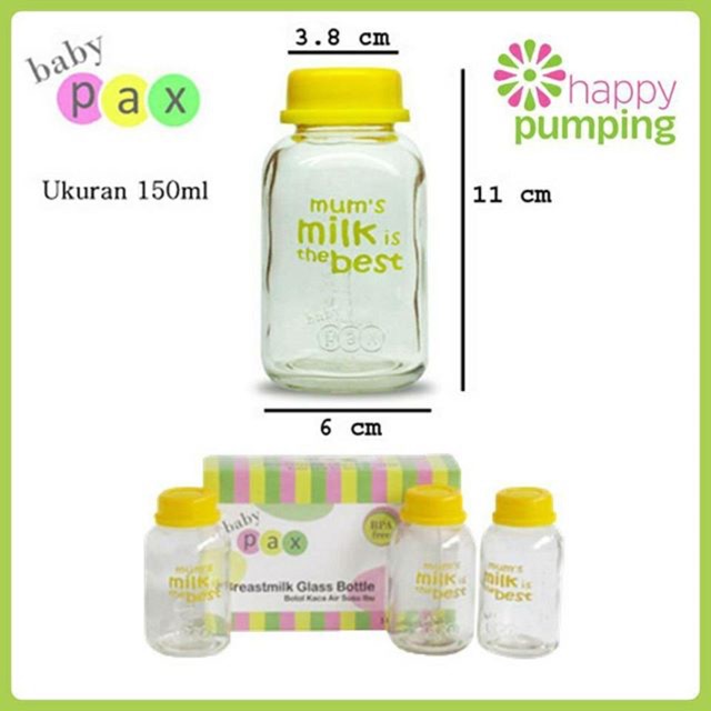 Botol kaca ASI BabyPax Kuning 150 ml Shopee Indonesia