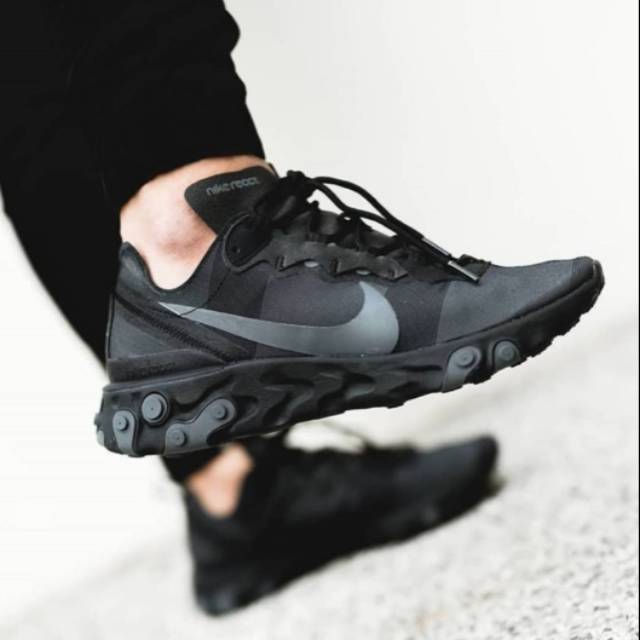 Jual Sepatu Nike React Element 55 Black Grey | Shopee Indonesia