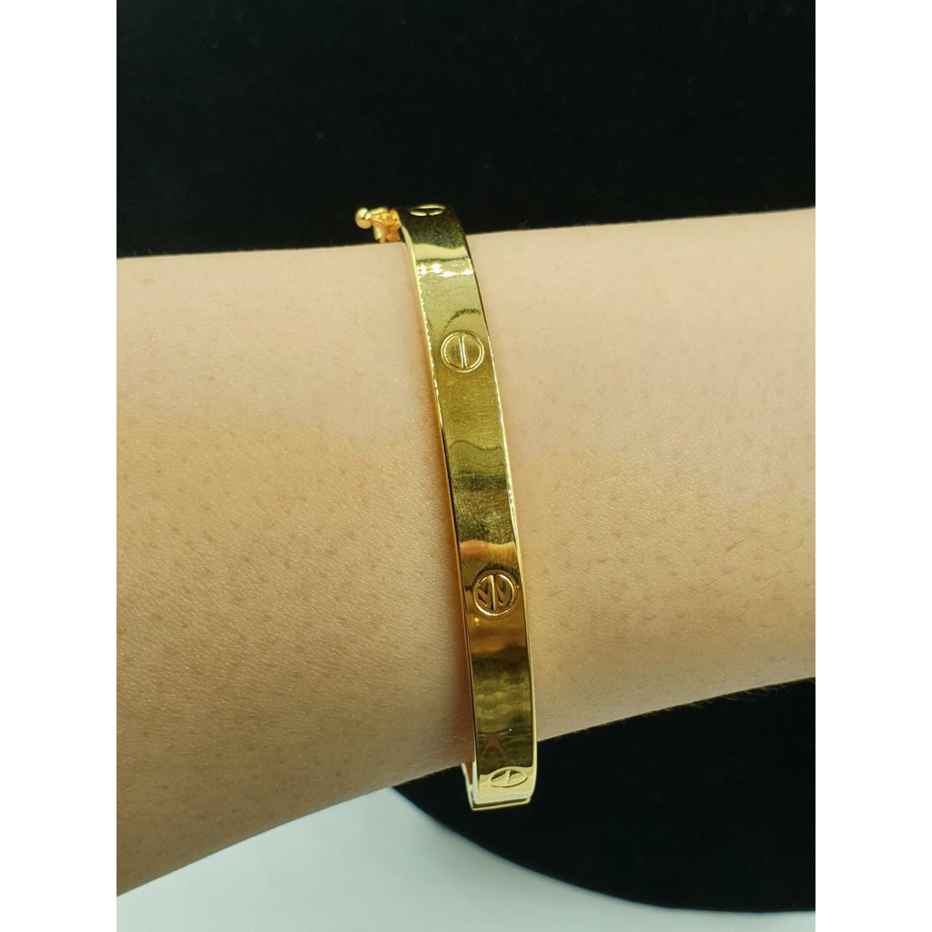gelang emas asli kadar 700 bentuk cart*er gold new | Shopee Indonesia
