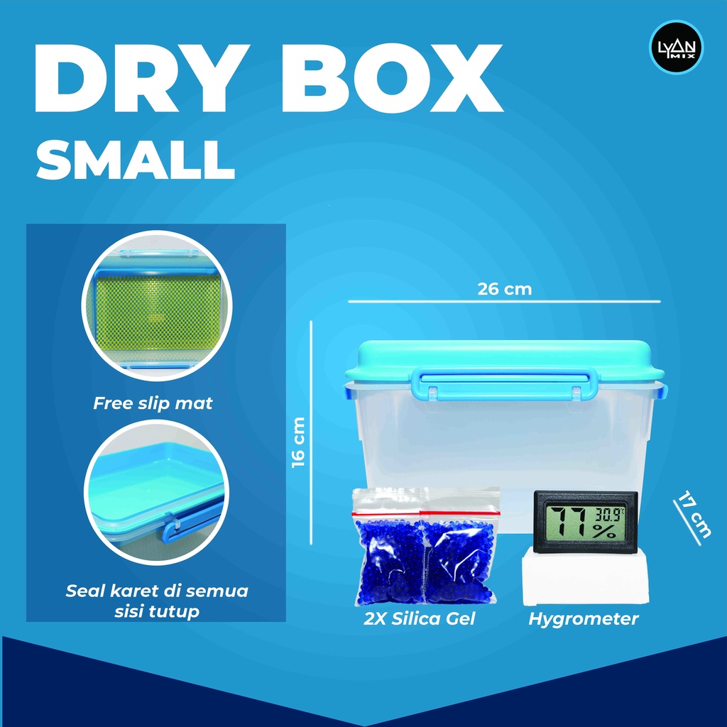 Jual Dry box Drybox SMALL silica gel hygrometer tempat penyimpanan