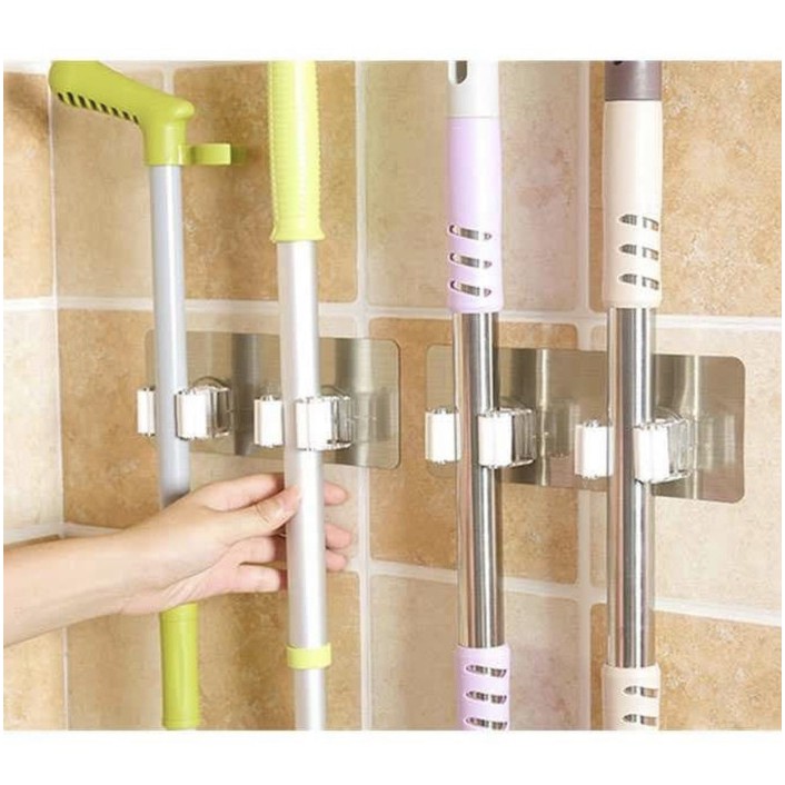 Jual GANTUNGAN GAGANG SAPU PEL MOP HOLDER TEMBOK KUAT HANGER DINDING