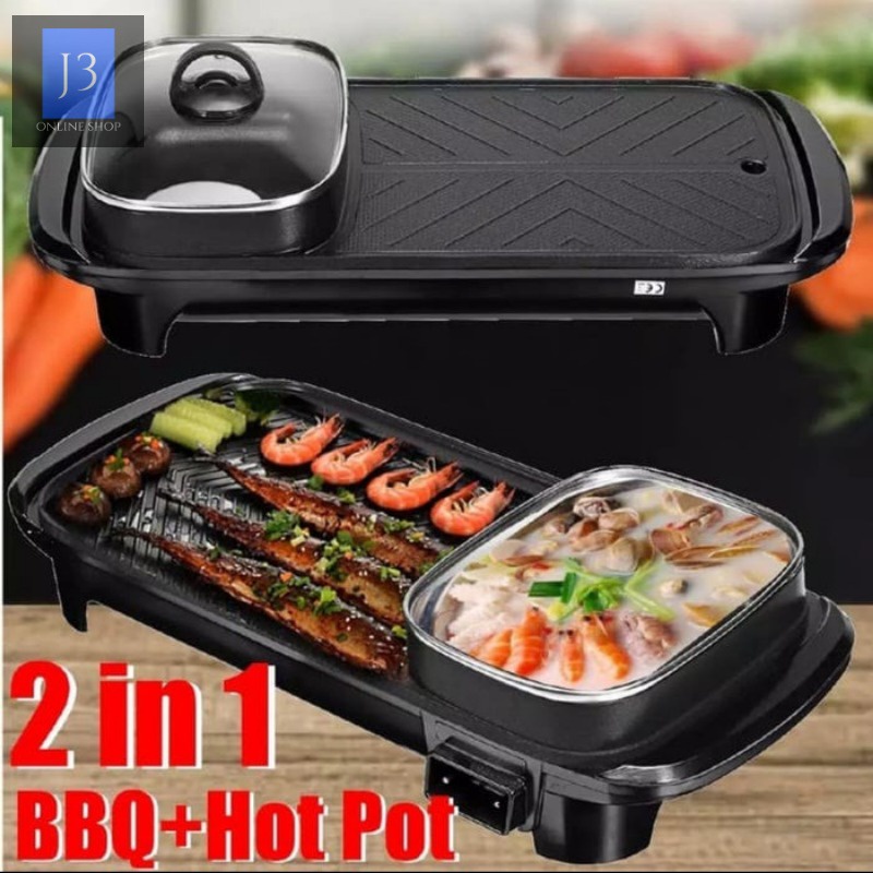 Jual Elektrik 2 in 1 Teppanyaki JUMBO PANJANG Pan Shabu 1246 Steamboat