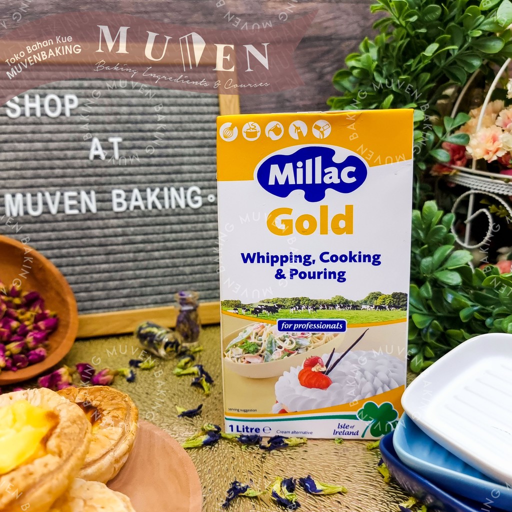Jual WHIP CREAM MILLAC GOLD 1 L / WHIPPING CREAM NON DAIRY Shopee