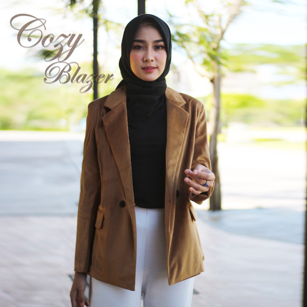 Jual Jas Wanita Blazer Wanita Coklat Dan Pink Slimfit Realpic Bergaransi | Shopee Indonesia