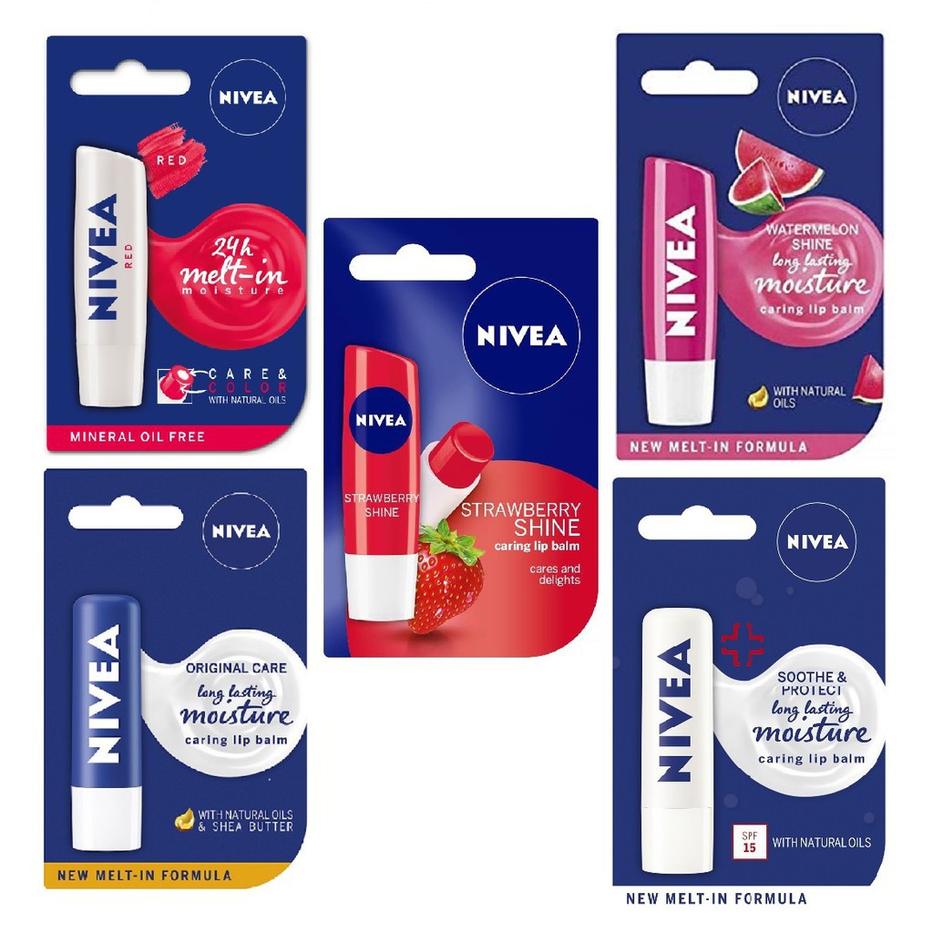Jual Nivea 24h meltin Moisture 4.8gram / Nivea LIp Balm Pelembab Bibir