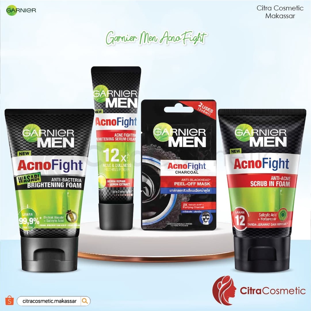 Jual Garnier Men Acno Fight Series Facial Wash Wasabi Foam Serum