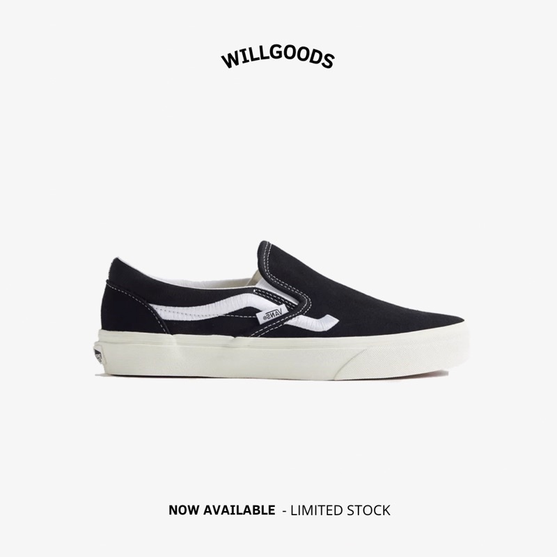 Jual Vans Classic Slip-On Sidestripe Black White Original Resmi Bnib | Shopee Indonesia