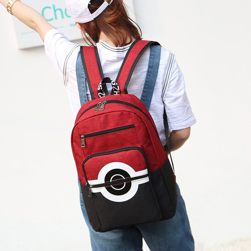 2020 Tas Ransel Gambar Anime Pokemon Bahan Kanvas untuk