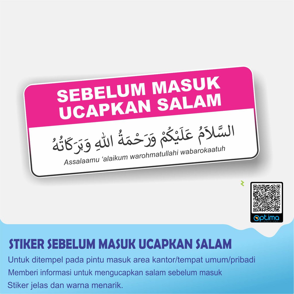 STIKER SEBELUM MASUK UCAPKAN SALAM 20 X 8 CM Shopee