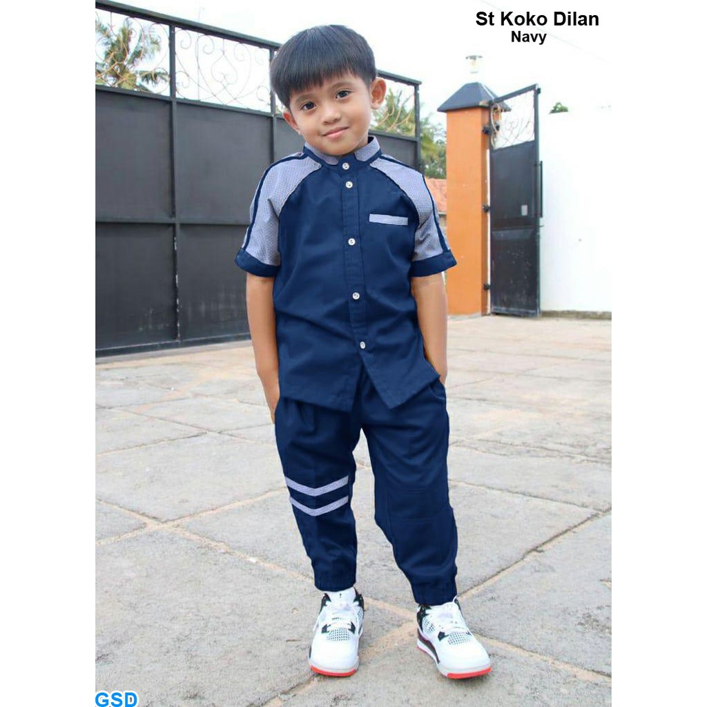 TGO Setelan Baju Koko & Celana Jogger Anak Size ML 46th Full