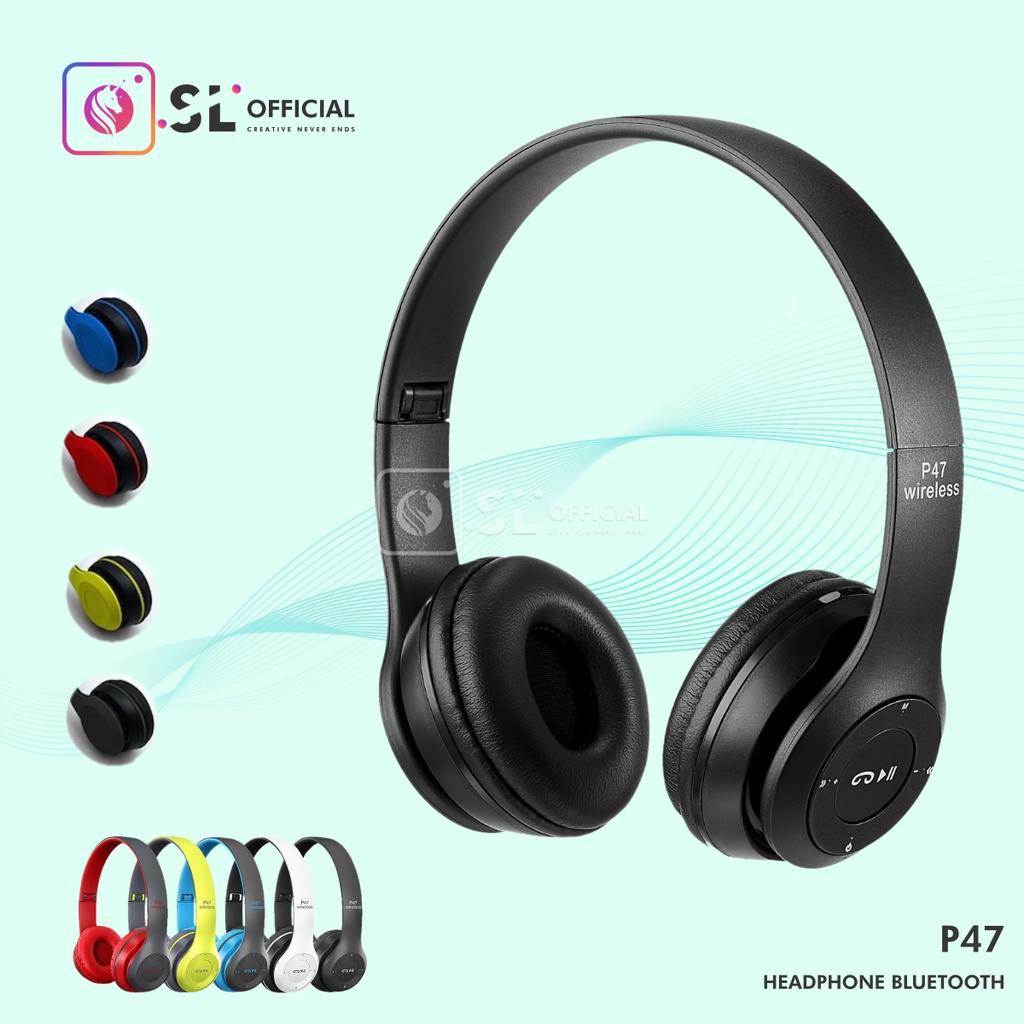 Jual Headphone wirelles Bluetooth P47 / headset bluetooth Megabass