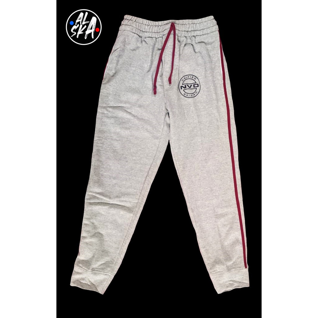 CELANA TRAINING JOGGER NEVADA PRIA WANITA MURAH ABU MUDA LIST MERAH ALASKA SPORTY Shopee