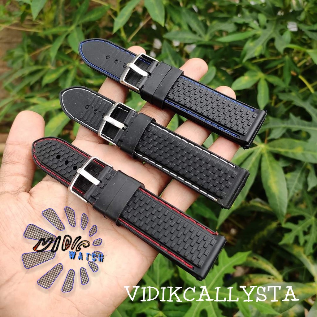 Jual Tali jam tangan Rubber karet Watch strap Rubber 22mm B111 22 MM