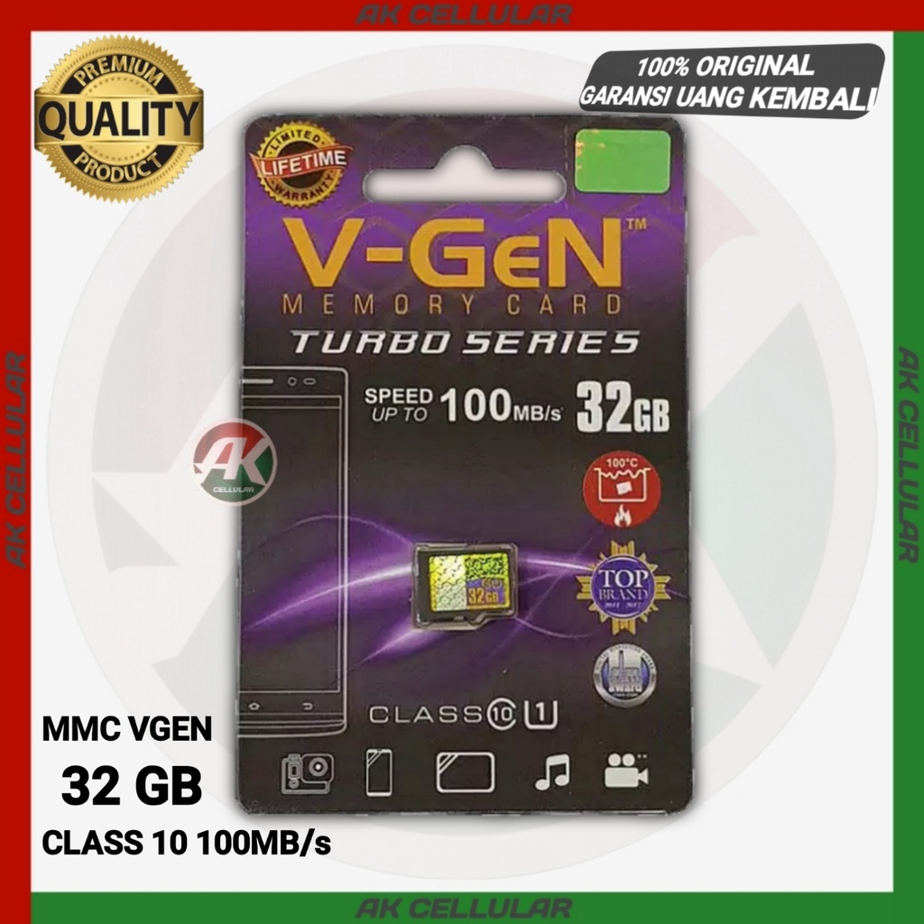Jual Memory Card Vgen 8gb 16gb 32gb 64gb 128gb Class 6 Class 10 Mmc
