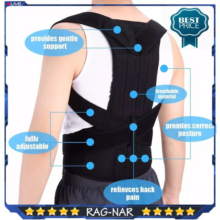 Jual Oem Terapi Penegak Penyangga Punggung Back Support Posture Corrector Male/Female Koreksi Badan | Shopee Indonesia