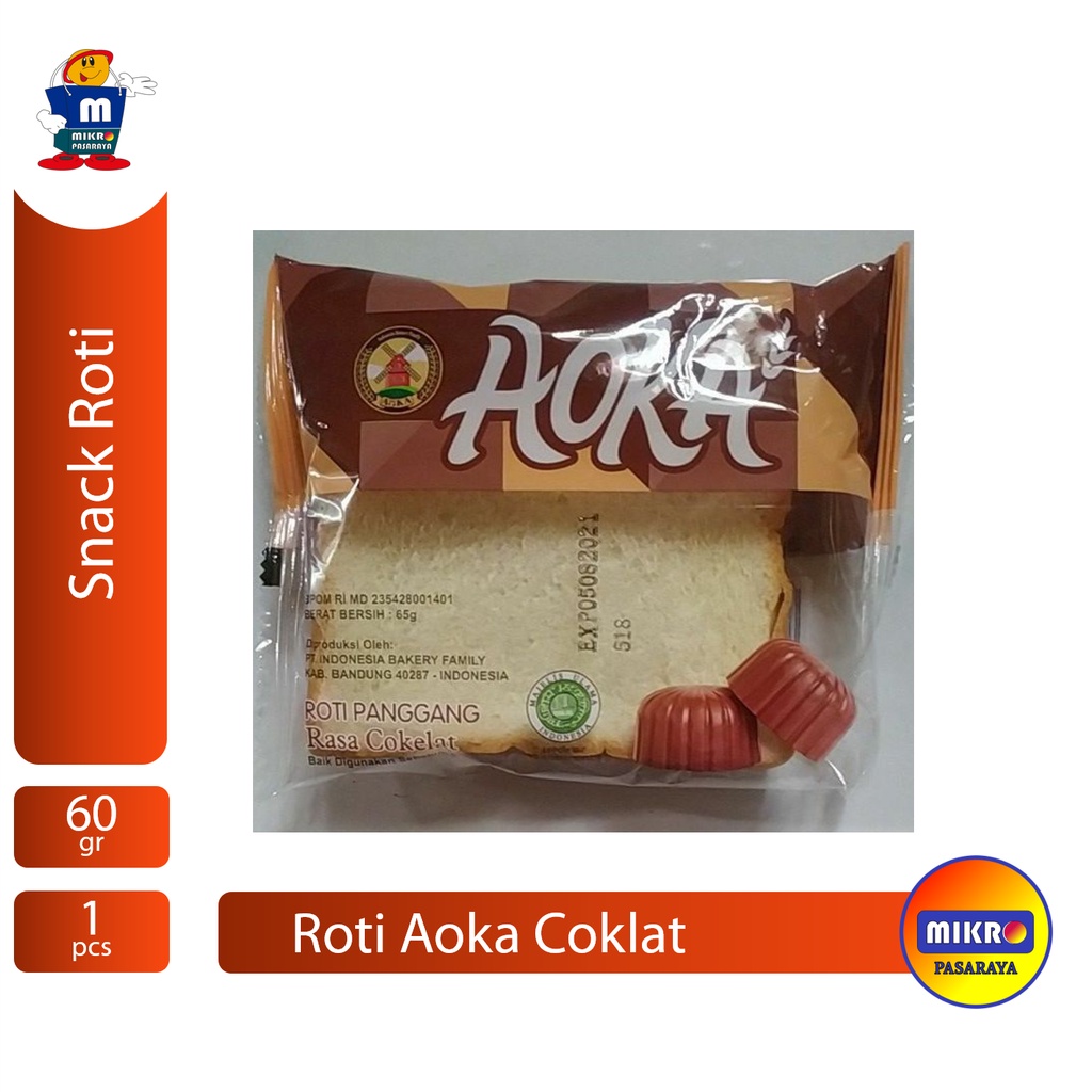 Jual Aoka Roti Panggang Rasa Cokelat Coklat [60 Gr] Choco | Shopee Indonesia
