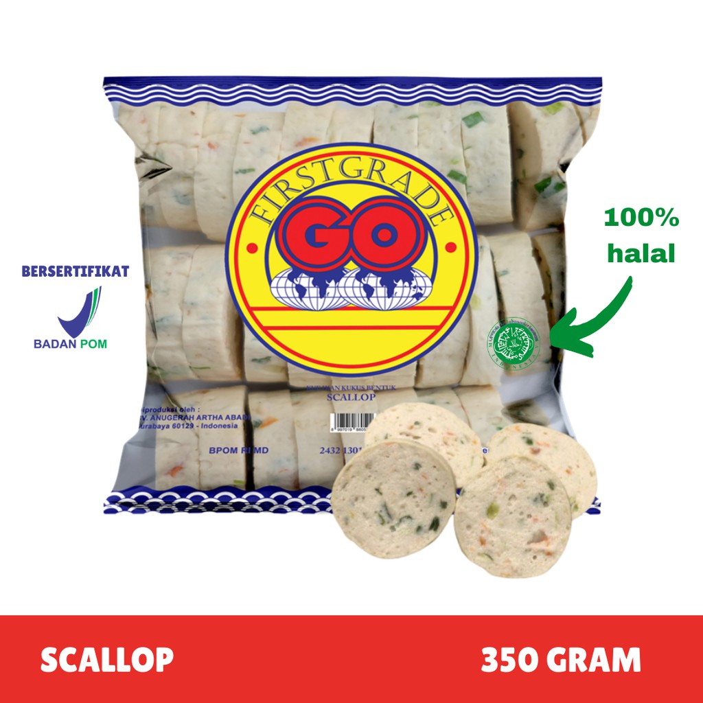FROZEN FOOD SCALLOP / SCALLOB IKAN GO BAKSO IKAN MAKANAN INSTAN