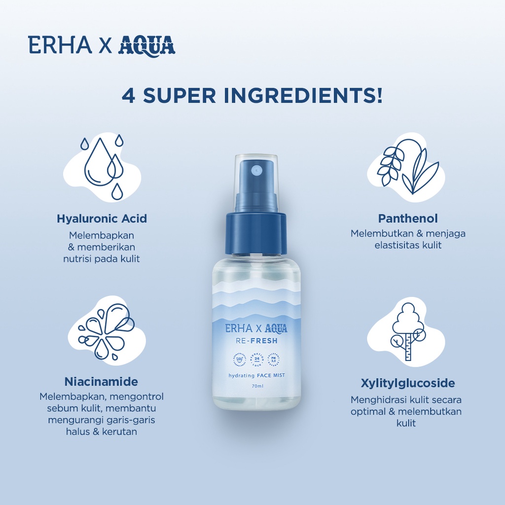 Jual Erha X Aqua Re-Fresh Hydrating Face Mist 70Ml - Spray Wajah | Shopee Indonesia