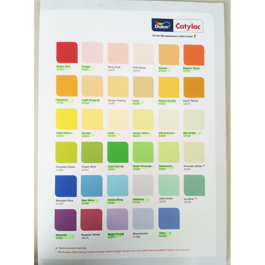 Katalog Warna Cat Tembok Catylac Gratis Ide Perpaduan Warna