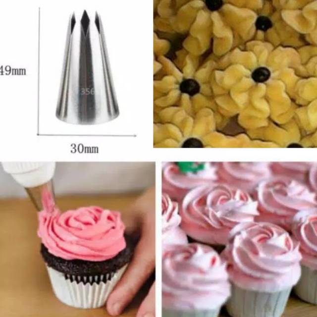 Spuit bintang besar no 356 cocok dekorasi kue semprit kue kering sus