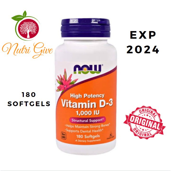 NOW D3 1000 IU Now Food Foods Vitamin D3 1000 IU 180 Softgel Shopee Indonesia