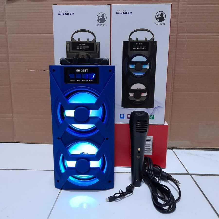 Jual SPEAKER BLUETOOTH PROTABEL MH36BT/YD801 PLUS MIC KARAOKE XBASS