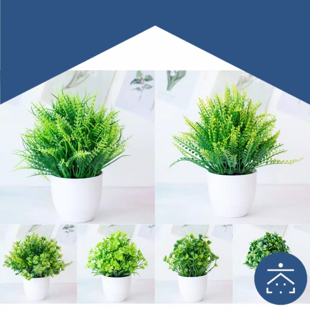 Vas Bunga Rumput Pot Tanaman Hias Kering Artificial Monstera Daun