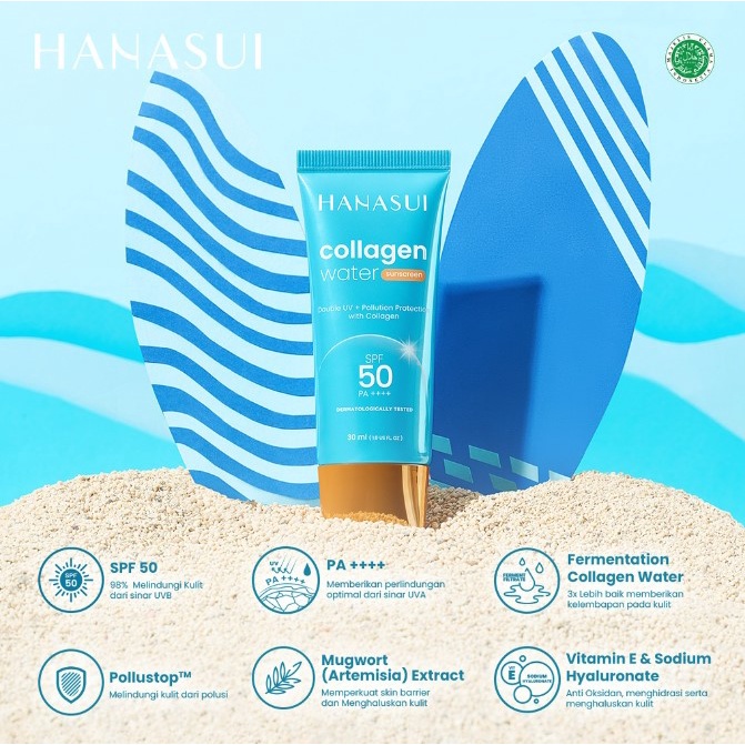 Jual HANASUI Collagen Water Sunscreen SPF 50 30 ML HALAL + BPOM