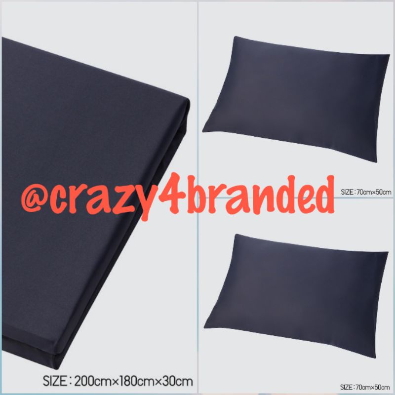Jual Uniqlo Airsm KING Size Sheet + 2 Pillow L Case (Set of 3) Shopee