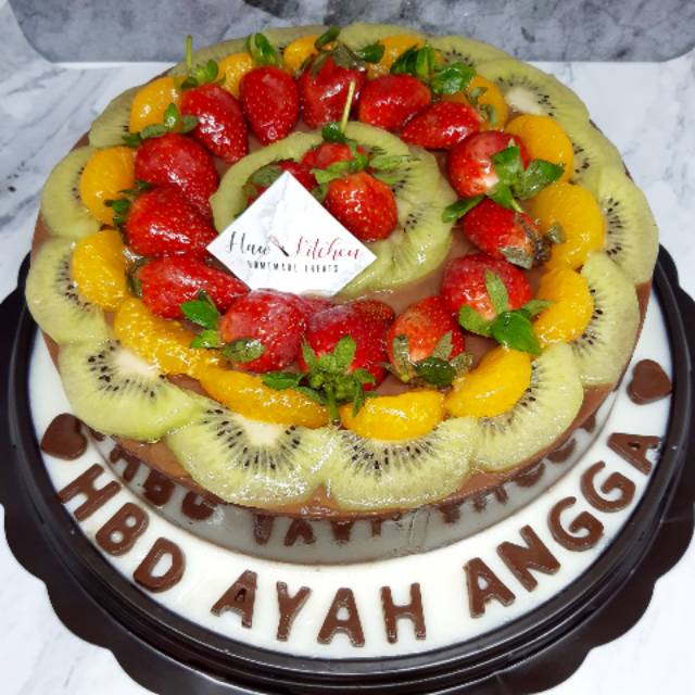 Puding Coklat Ulang Tahun Topping Buah Full Shopee Indonesia