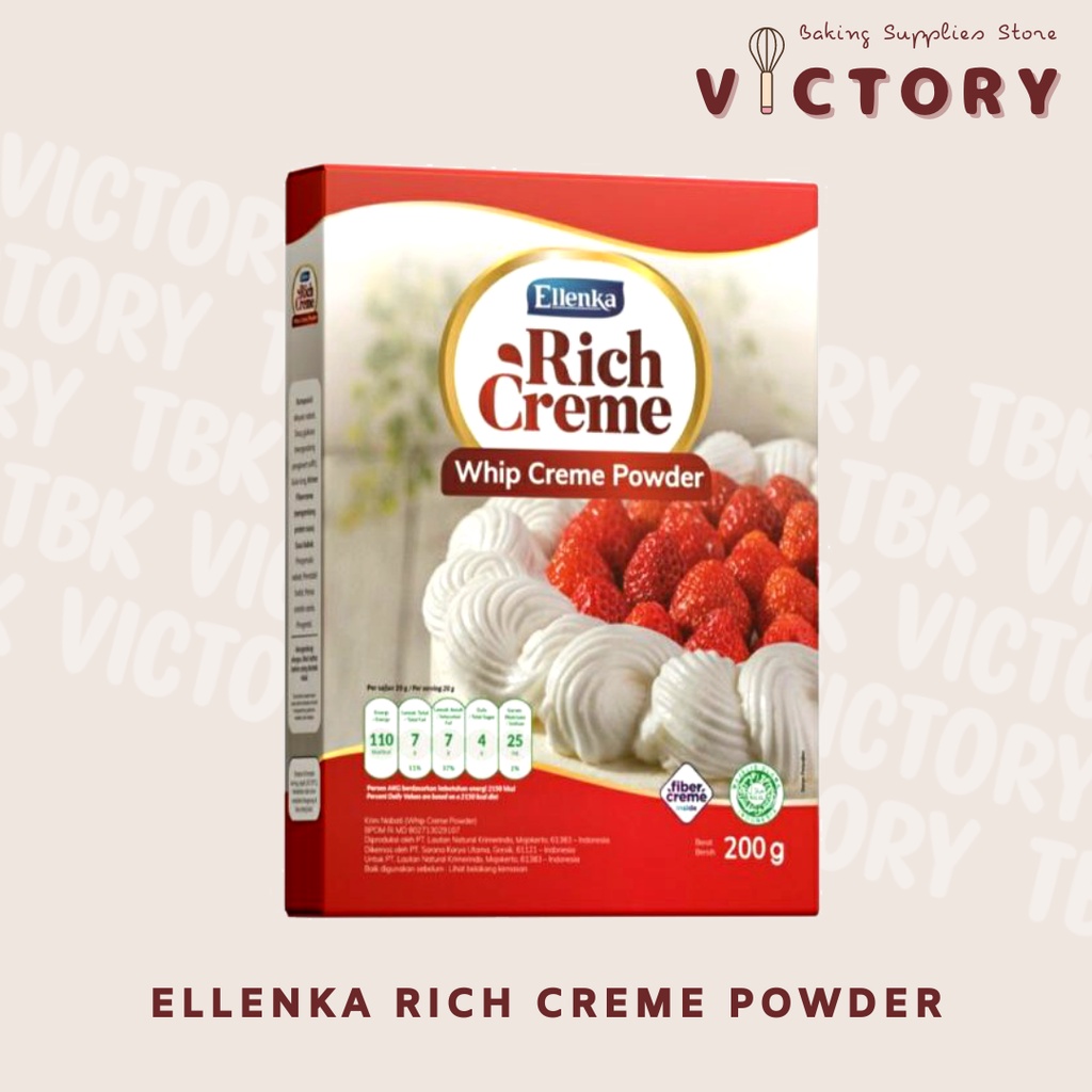 Jual Ellenka Rich Creme Whip Cream Powder 200gr Shopee Indonesia