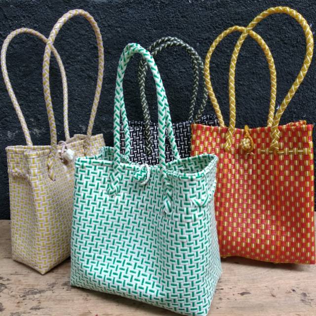 Tas Belanja Anyaman Plastik Ukuran Medium (M) Shopee Indonesia